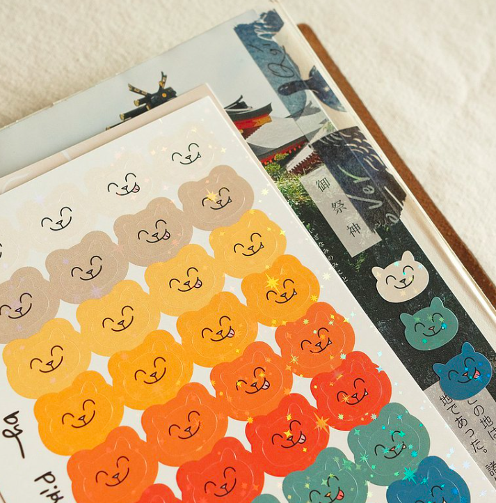 微笑貓 防水小貼紙 雷射貼紙｜皮康