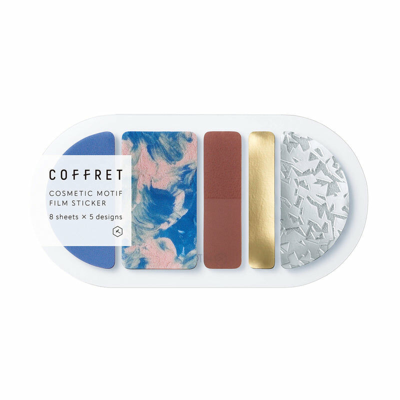 地平線藍 40枚圓型 COFFRET 調色盤薄膜燙金貼紙｜KING JIM
