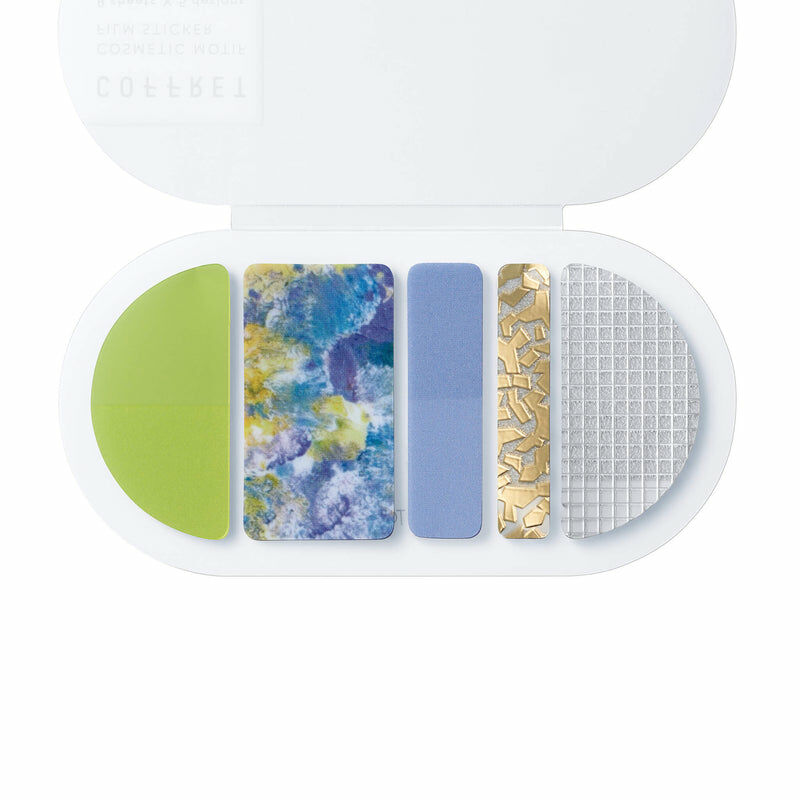 戚風黃 40枚圓型 COFFRET 調色盤薄膜燙金貼紙｜KING JIM