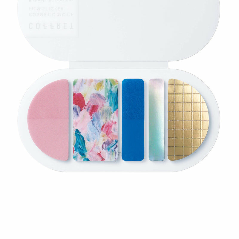 漂浮粉 40枚圓型 COFFRET 調色盤薄膜燙金貼紙｜KING JIM