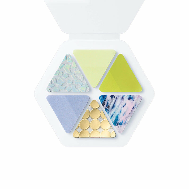 戚風黃 48枚三角形 COFFRET 調色盤薄膜燙金貼紙｜KING JIM