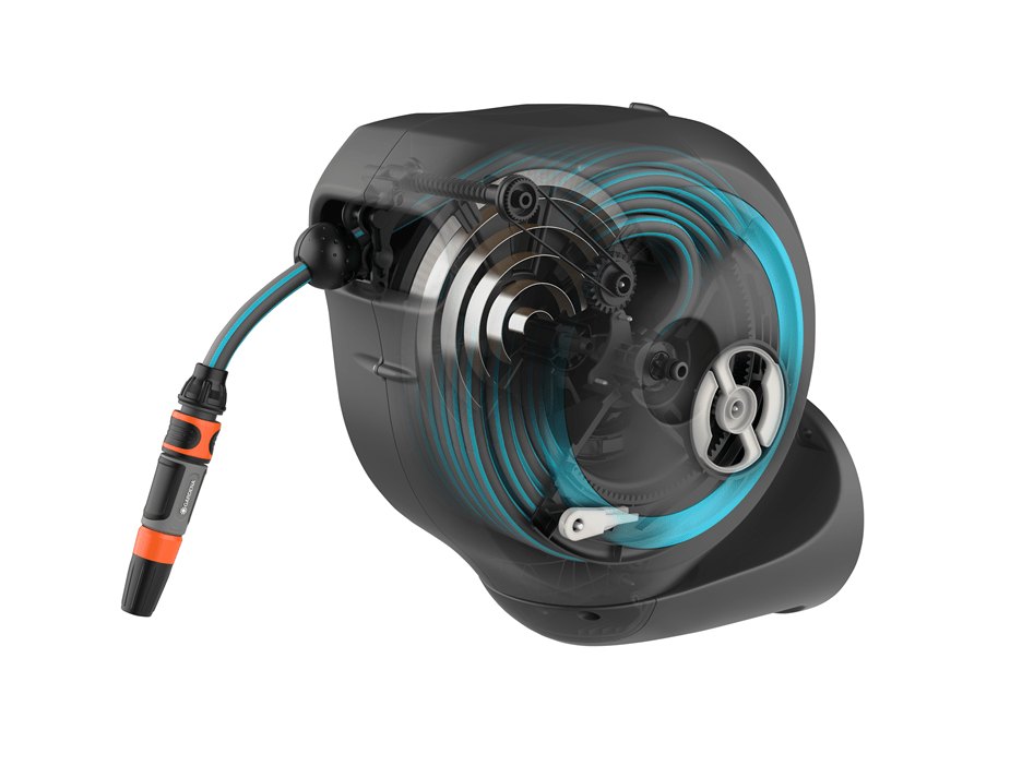 "GARDENA" 德國20m-4分挂墻式自動回捲喉架套裝M(1套/盒)-[18610]