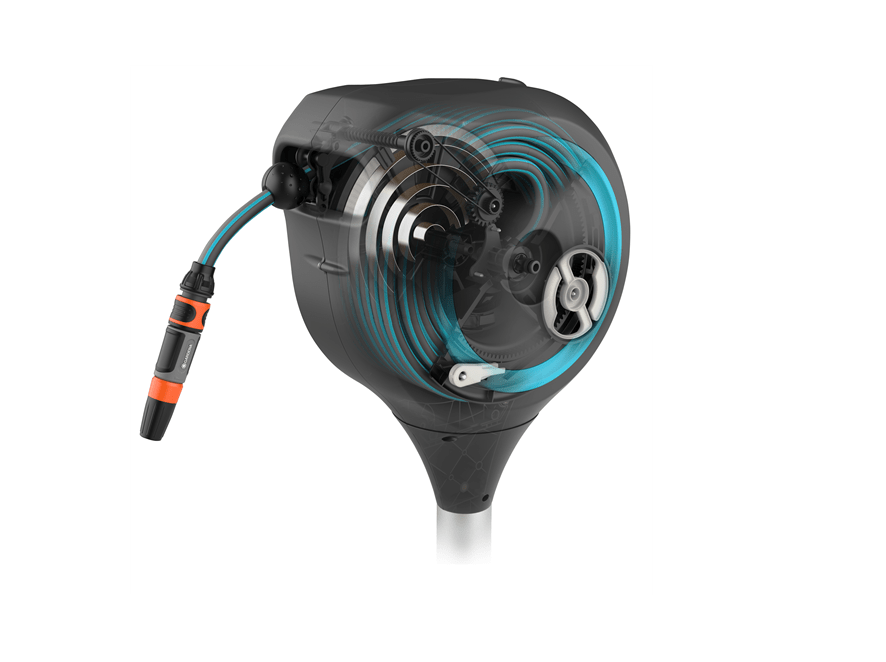 "GARDENA" 德國15m-4分插地式自動回捲喉架套裝S(1套/盒)-[18604]