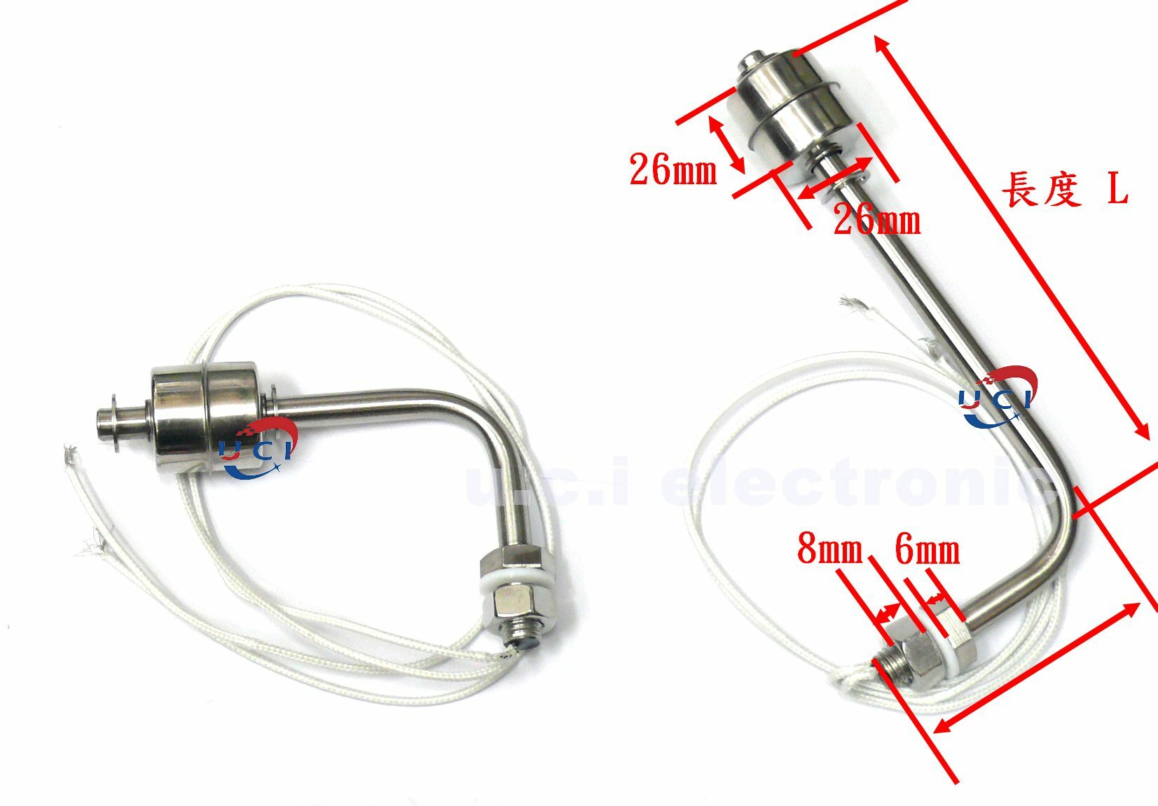 【UCI電子】(X-4) 304不銹鋼浮球開關 水位開關 液位控制器 液位傳感器/液位繼電器 直角L型