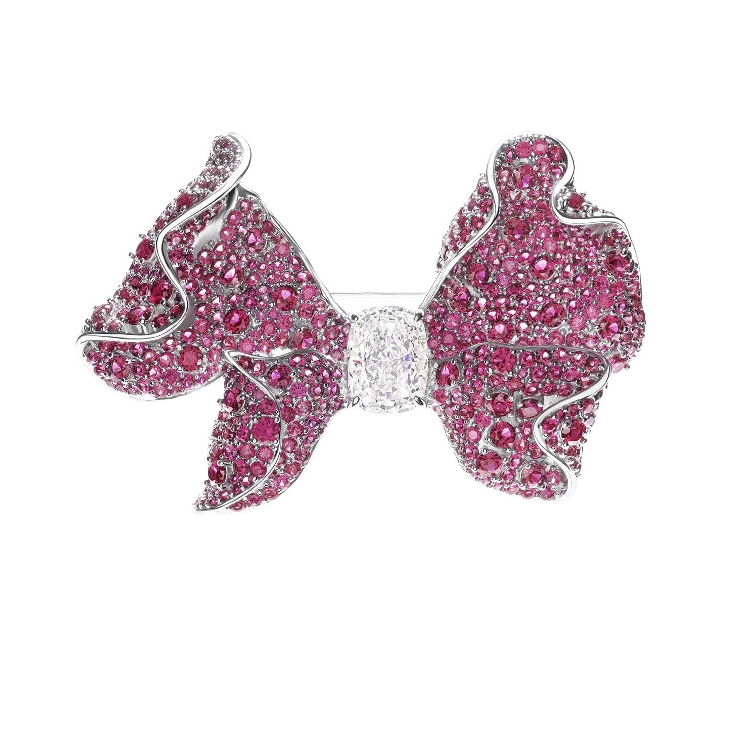 玫粉色蝴蝶結胸針 925銀胸針