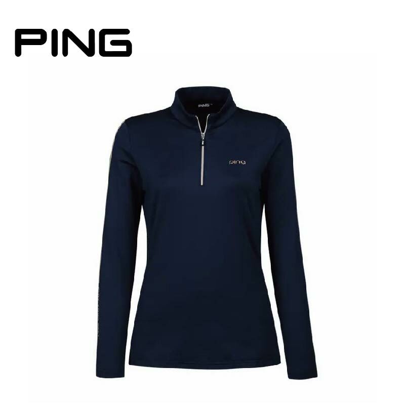 PING 美國 女 剪接立領薄長袖POLO衫(3色) 吸濕/排汗 12PI23292B