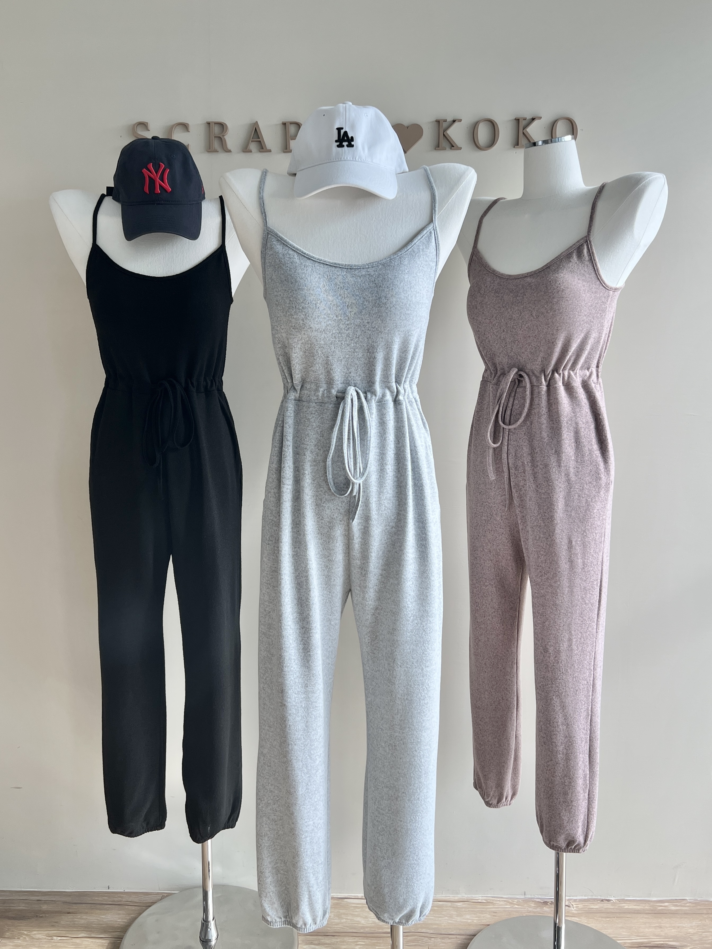 Sunday morning 細肩帶棉質連身長褲