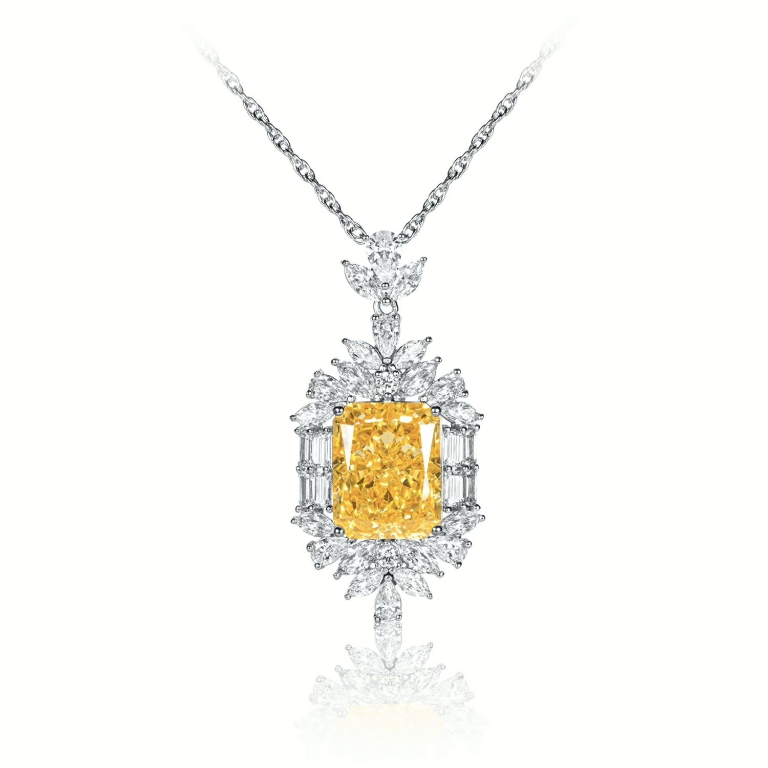 新款黃色大方糖吊墜 925銀吊墜