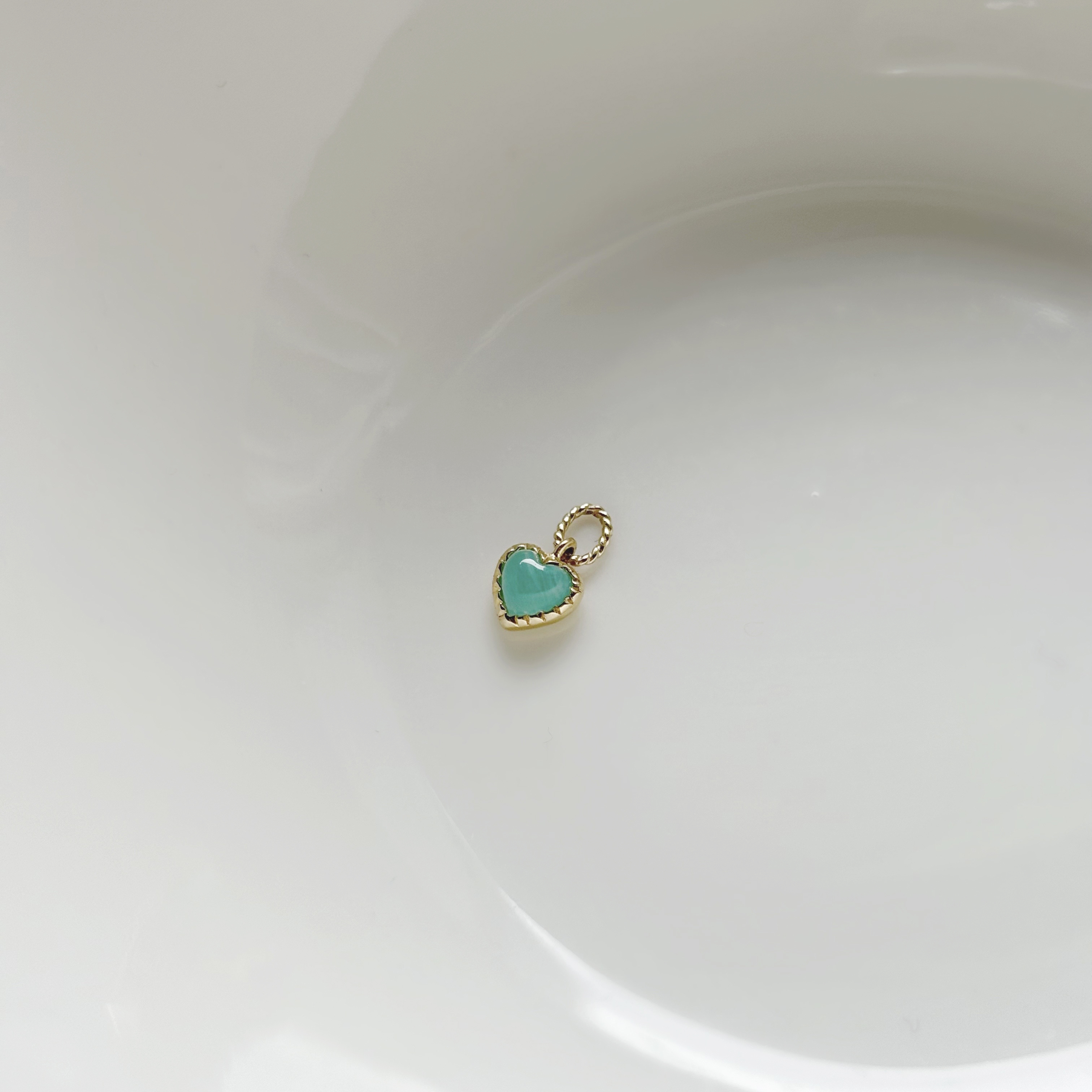 14k QQ heart天河石耳墜