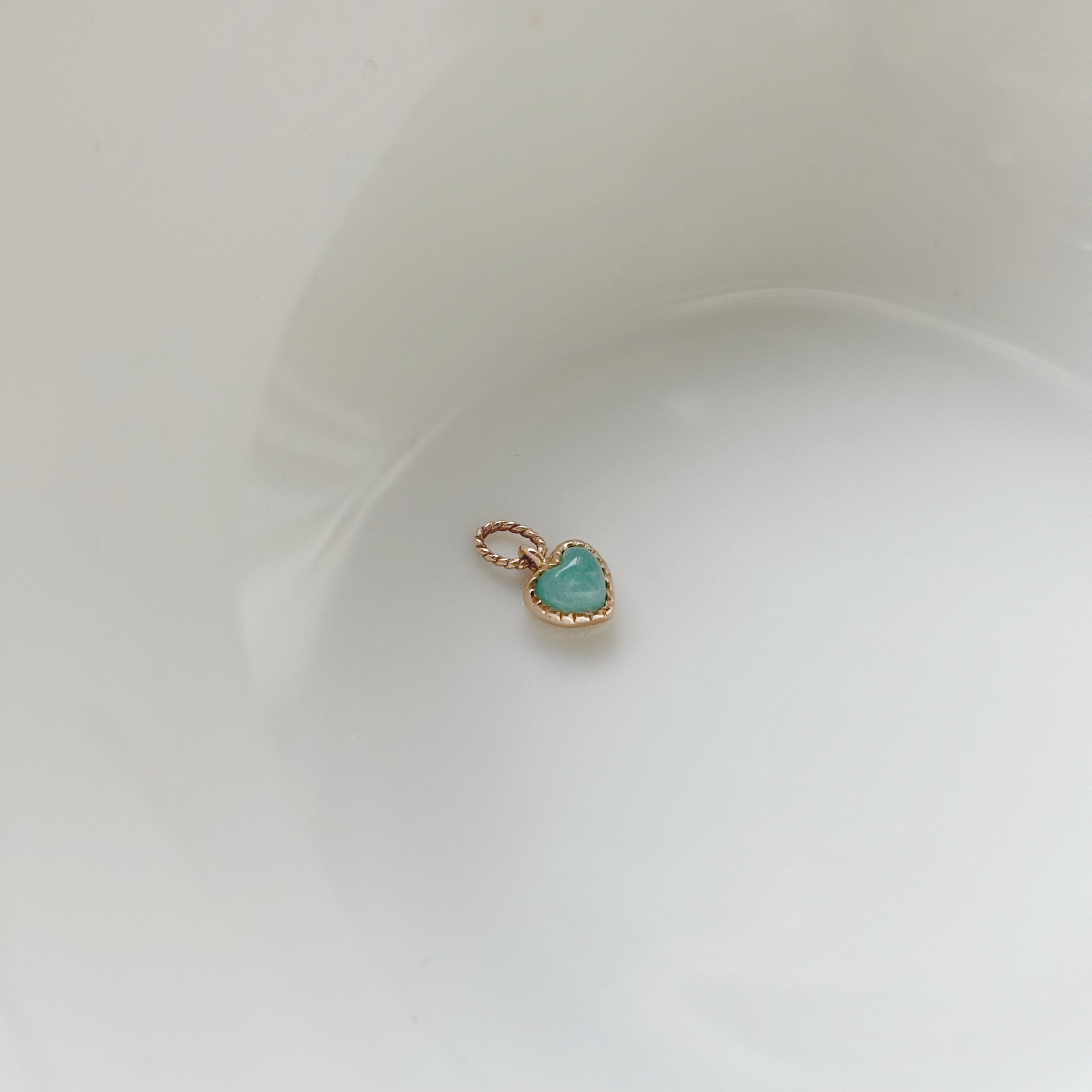 14k QQ heart天河石耳墜