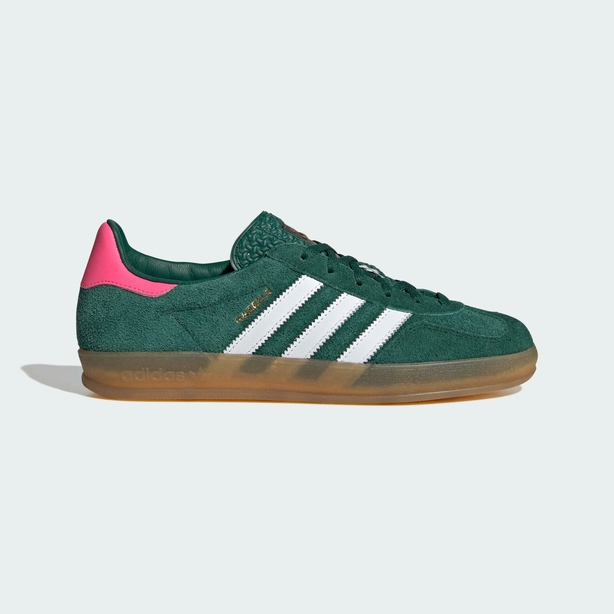 ADIDAS GAZELLE INDOOR W 學院綠粉紅復古膠底女鞋德訓鞋休閒鞋IG5929