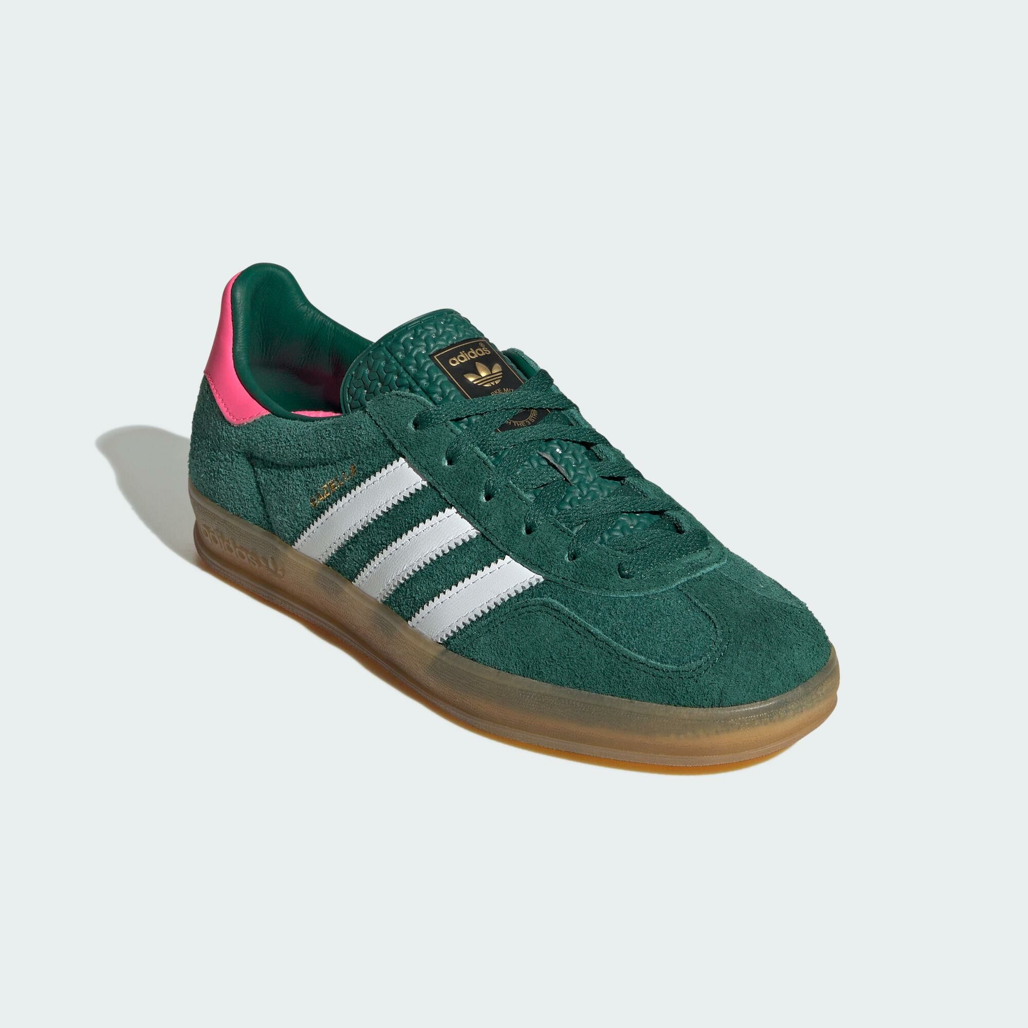 ADIDAS GAZELLE INDOOR W 學院綠粉紅復古膠底女鞋德訓鞋休閒鞋IG5929