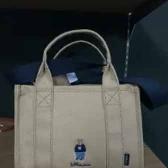 [S] WHO.A.U STEVE SQUARE CANVAS TOTE BAG,BEIGE, WHBGD3822A-00-BEIGE (SWAU259)