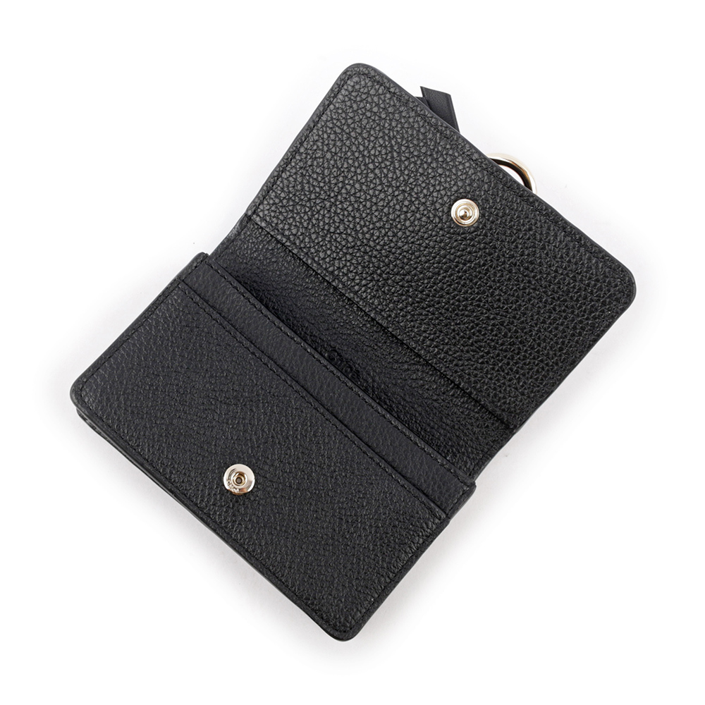 【CHLOE'】Alphabet C Logo 牛皮對開釦式卡片/名片夾(黑色) CHC21WP015F57 001