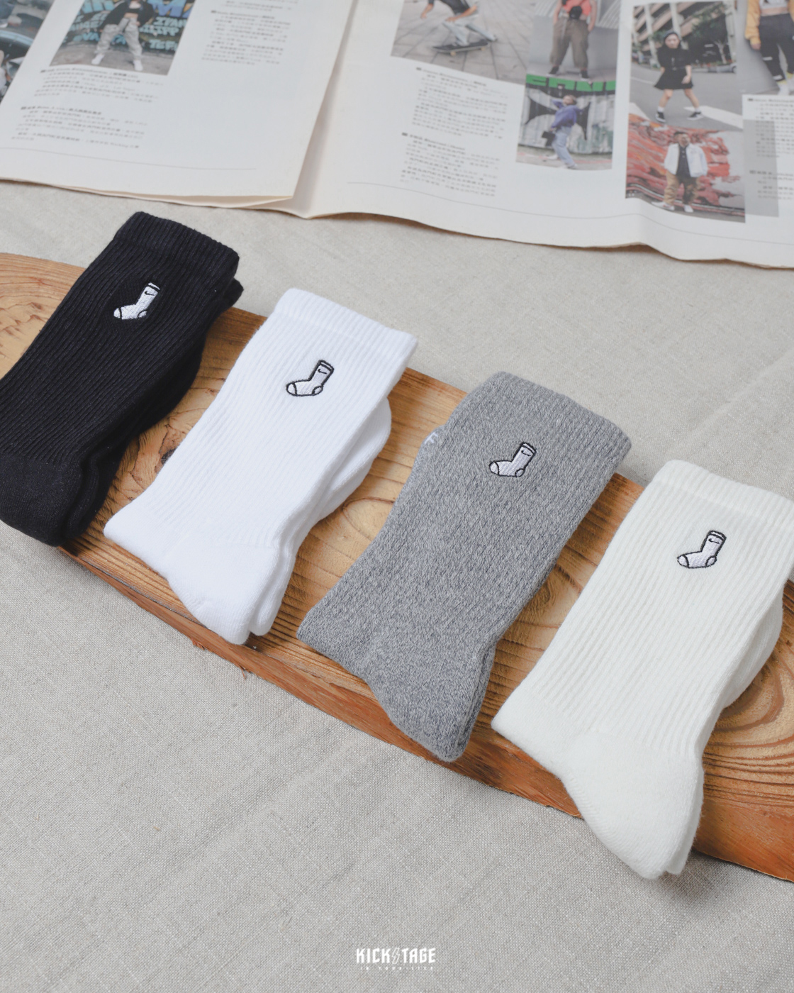 NIKE EVERYDAY PLUS CUSHIONED CREW SOCKS 米灰 白黑 襪中襪 小襪子刺繡 長襪 高筒襪 兩雙一組【FB5709】