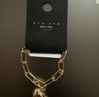 [S] NYU.NYU LINKED CHAIN HEART BRACELET, GOLD, SNN270 (SNN270)