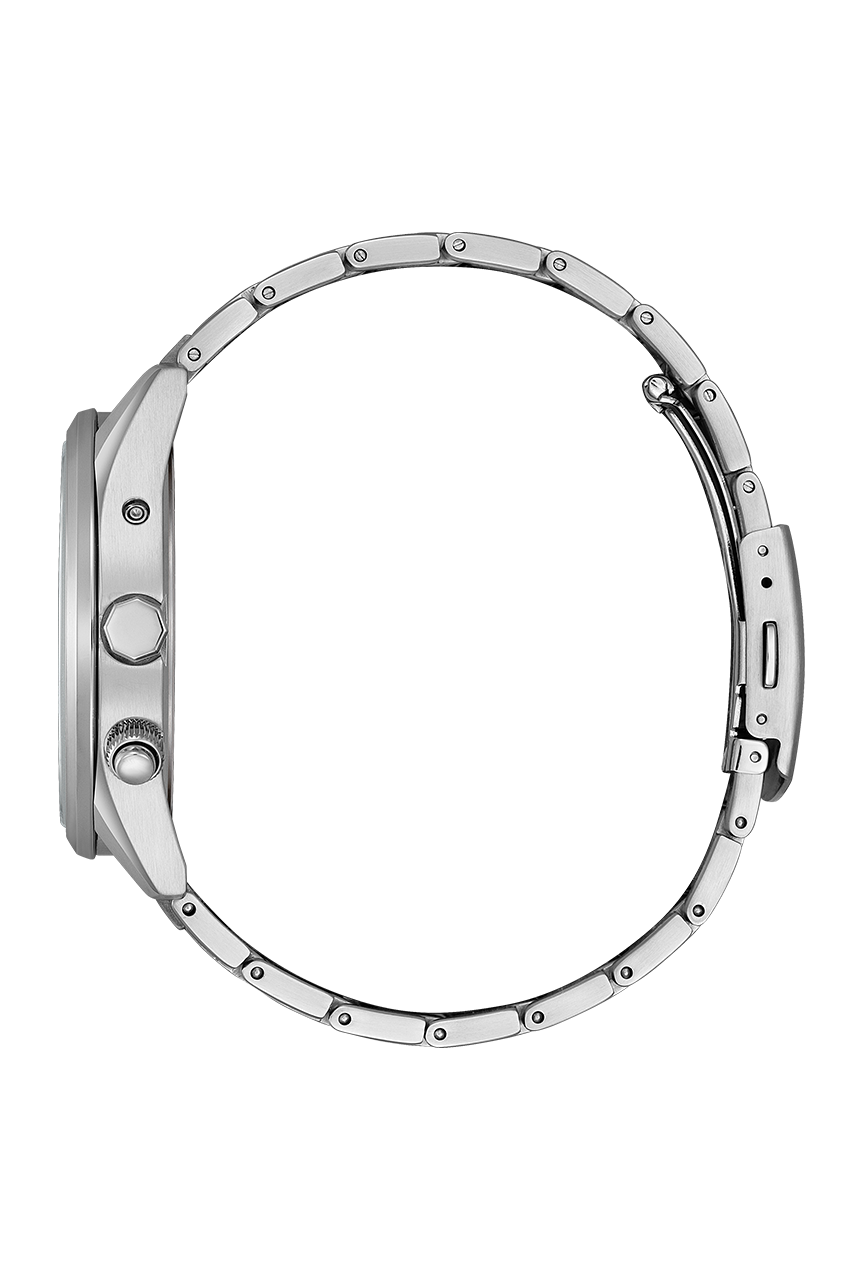 萬年鐘錶 - Citizen 星辰錶  經典白面盤高雅不鏽鋼電波對時男錶  CB0270-87A 錶徑43MM