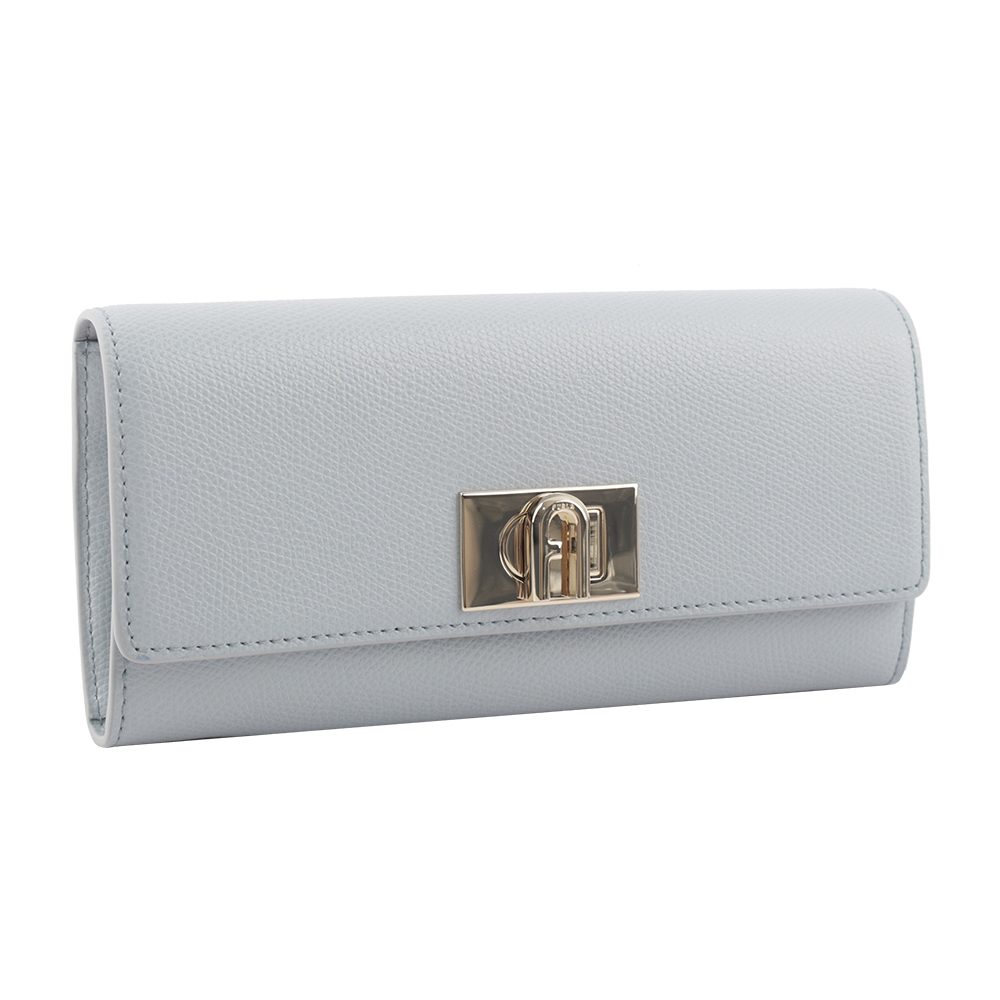 【FURLA】1927 系列轉釦翻蓋二折長夾(淺藍色) PCV0ACO ARE000 AR300