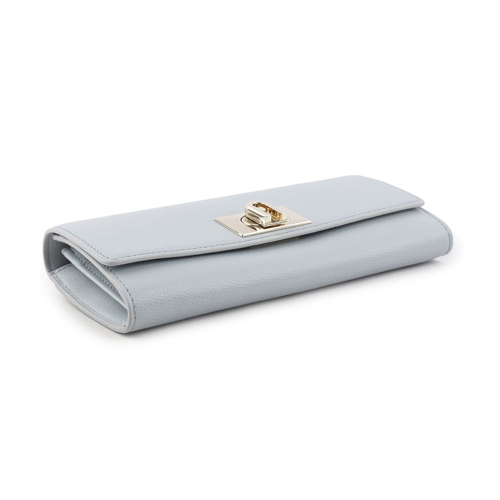 【FURLA】1927 系列轉釦翻蓋二折長夾(淺藍色) PCV0ACO ARE000 AR300