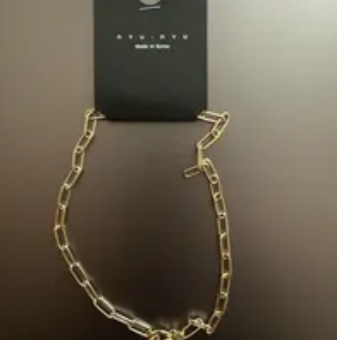 [S] NYU.NYU LINKED CHAIN HEART NECKLACE, GOLD, SNN274 (SNN274)