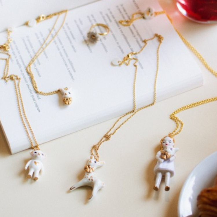 Natacha Plano,飾品控,項鍊,耳環,胸針, 琺瑯飾品、陶瓷飾品,法式時尚,熊熊項鍊,gummy bear