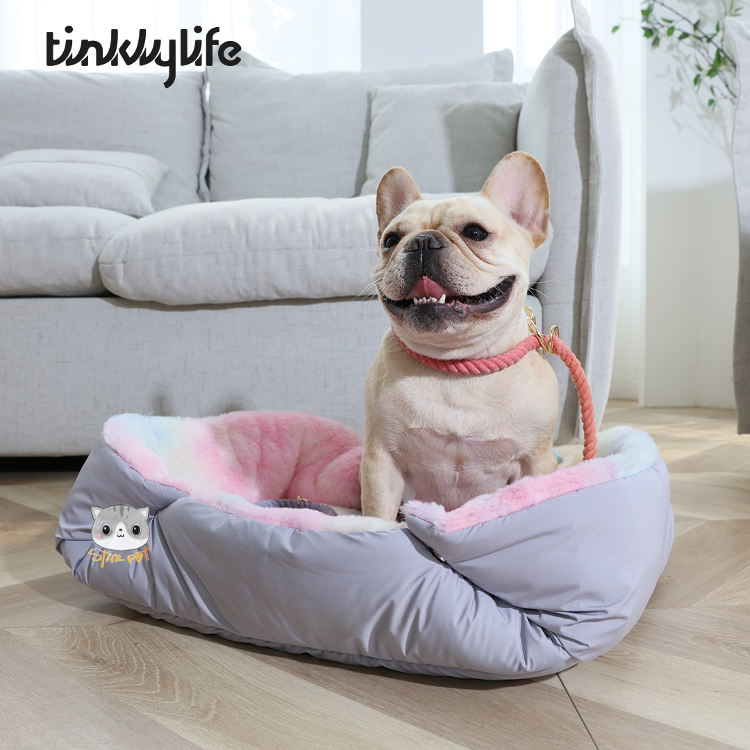 Tinklylife Rainbow Unicorn Dog Bed Cushion