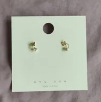 [S] NYU.NYU BUTTERFLY WITH STUD EARRING, GOLD, SNN279 (SNN279)