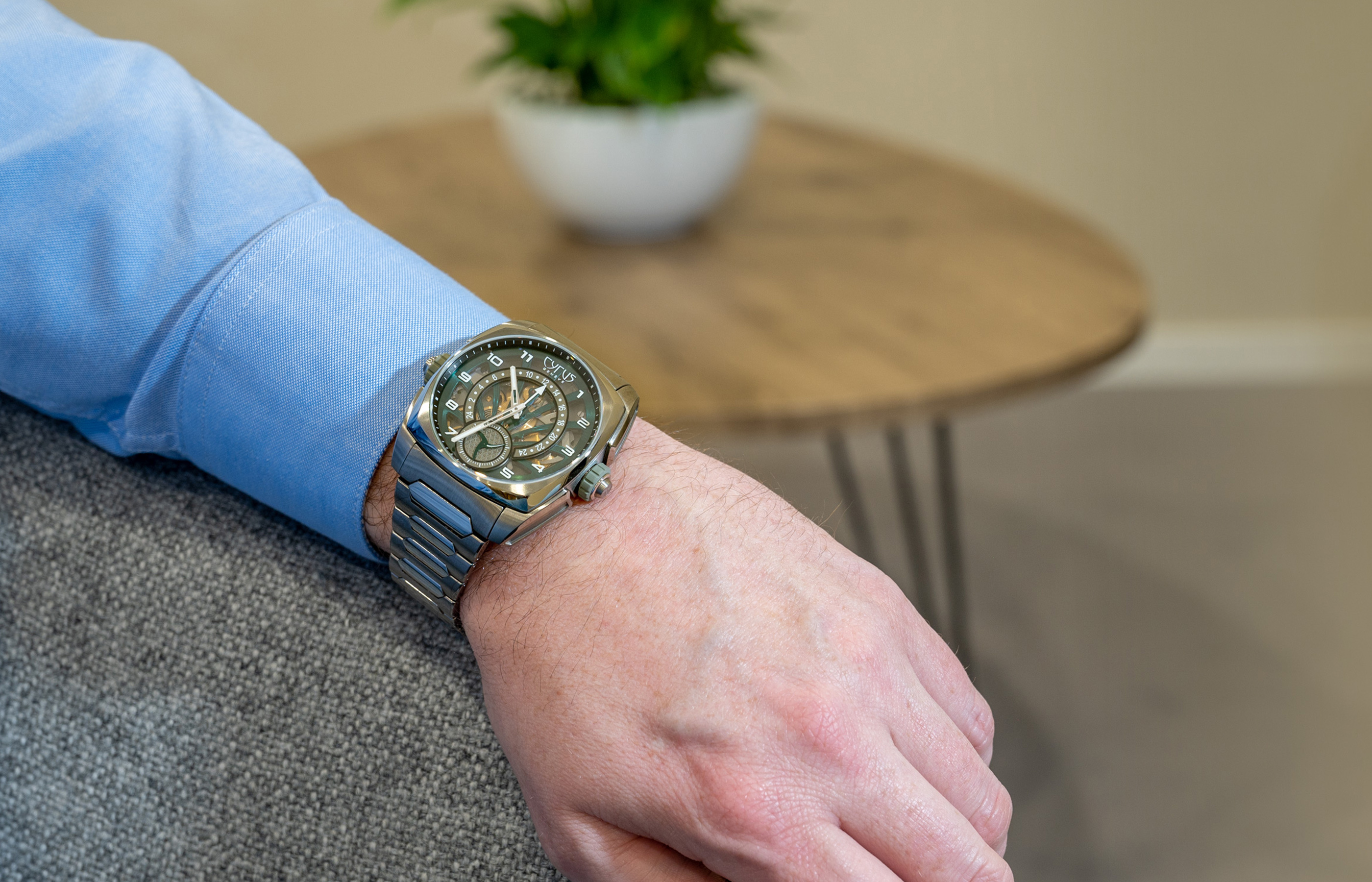 KLEPCYS GMT｜Plam Green Titanium bracelet