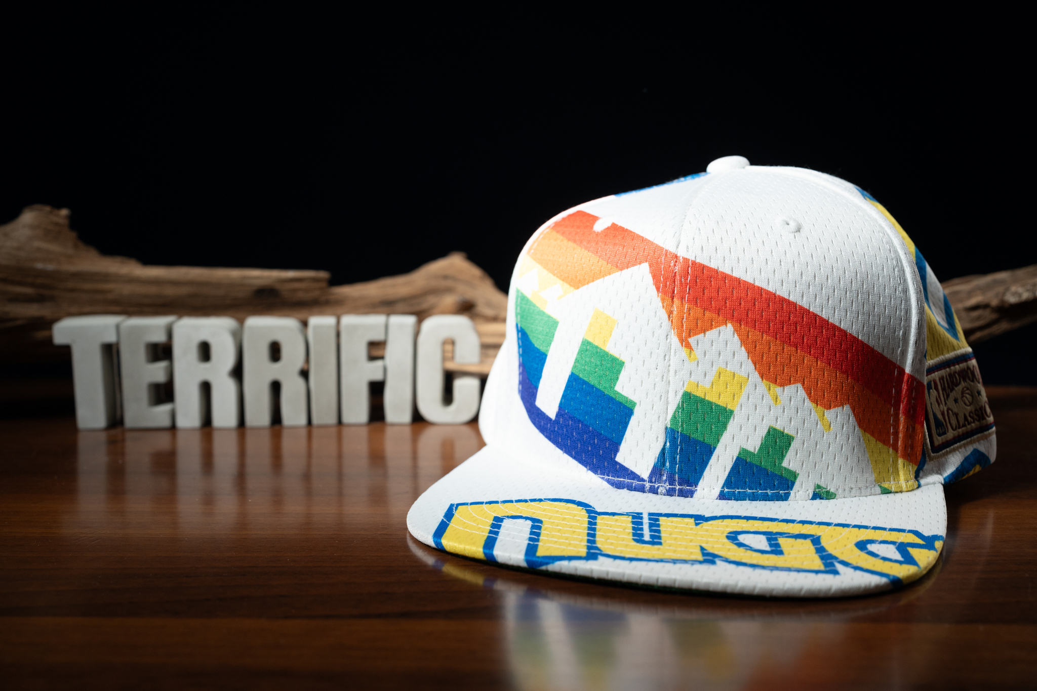 NBA帽子 Denver Nuggets 丹佛金塊 Big Face 染印大圖 白彩虹 棒球帽 M&N 可調式 全新