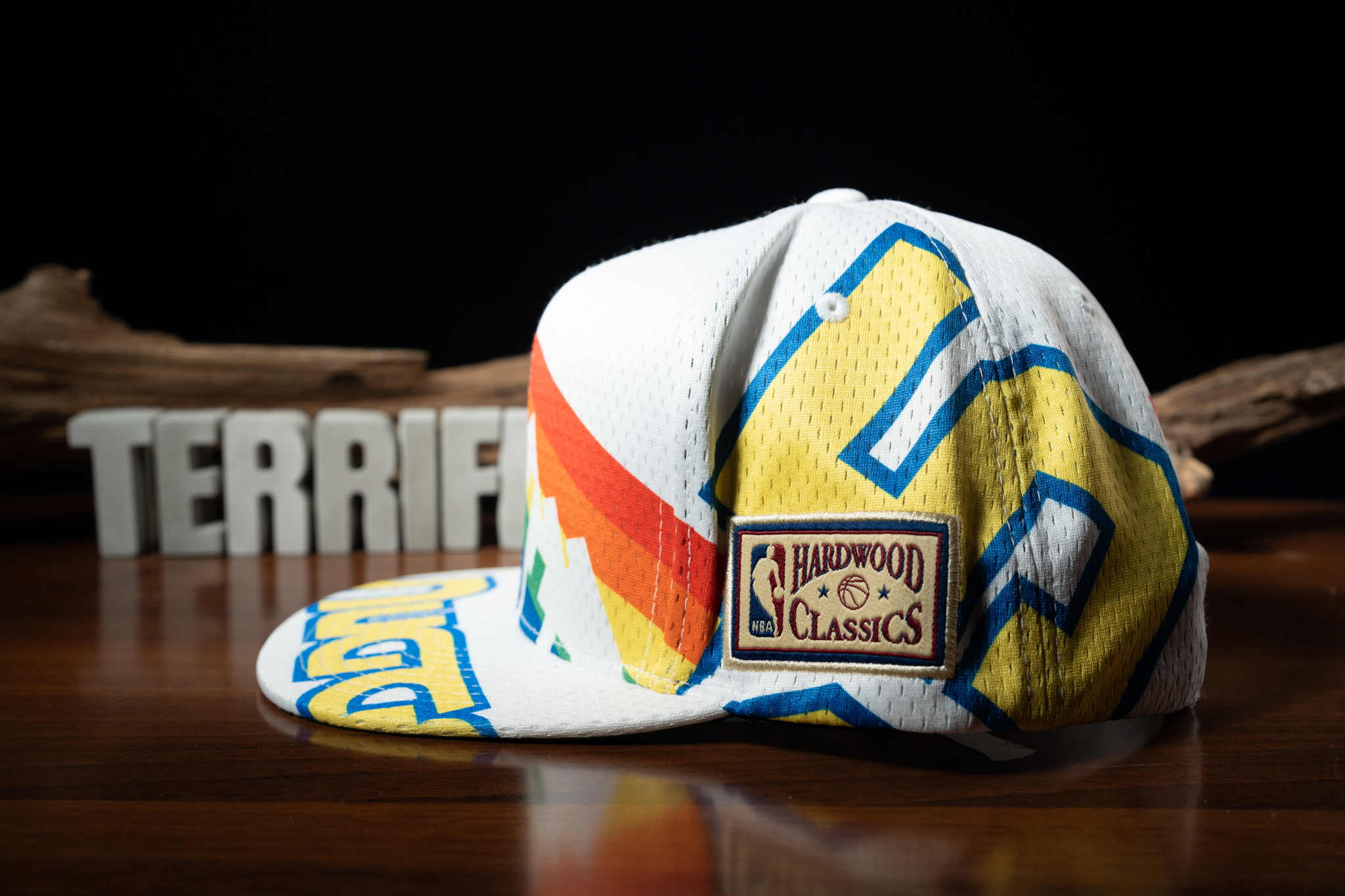 NBA帽子 Denver Nuggets 丹佛金塊 Big Face 染印大圖 白彩虹 棒球帽 M&N 可調式 全新