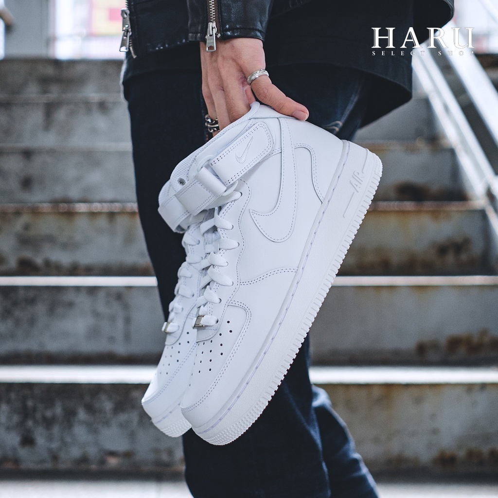 Nike Air Force 1 Mid '07 AF1 全白 全黑 魔鬼氈 中筒 小白鞋 基本款 CW2289-111-001