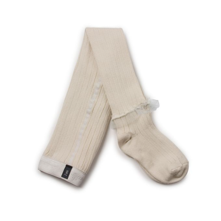 Collégien-Gisèle Tights薄紗荷葉羅紋褲襪(Doux Agneaux)