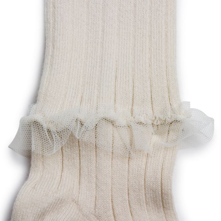 Collégien-Gisèle Tights薄紗荷葉羅紋褲襪(Doux Agneaux)