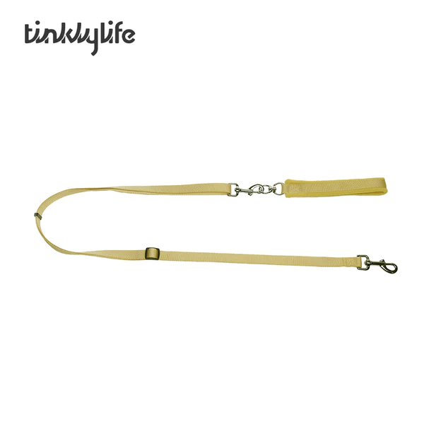 Tinklylife Rainbow Woven Double Ended Dog Leash YELLOW