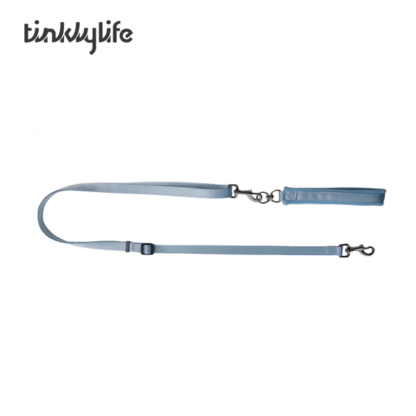 Tinklylife Rainbow Woven Double Ended Dog Leash Blue