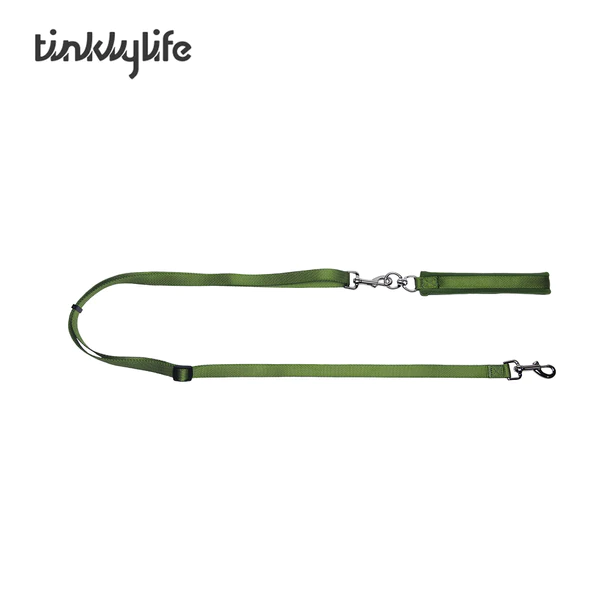 Tinklylife Rainbow Woven Double Ended Dog Leash Green