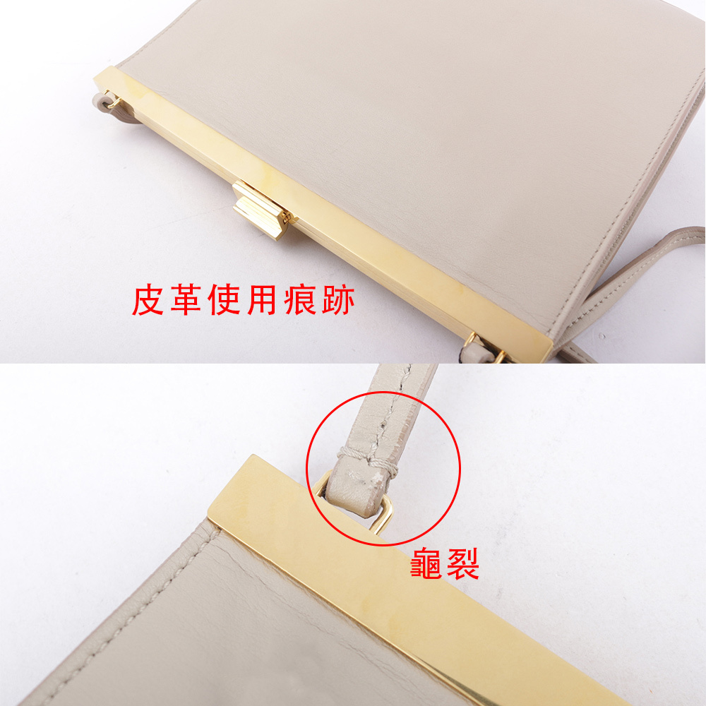 【CELINE】MINI CLASP小牛皮開釦斜背包(灰色)