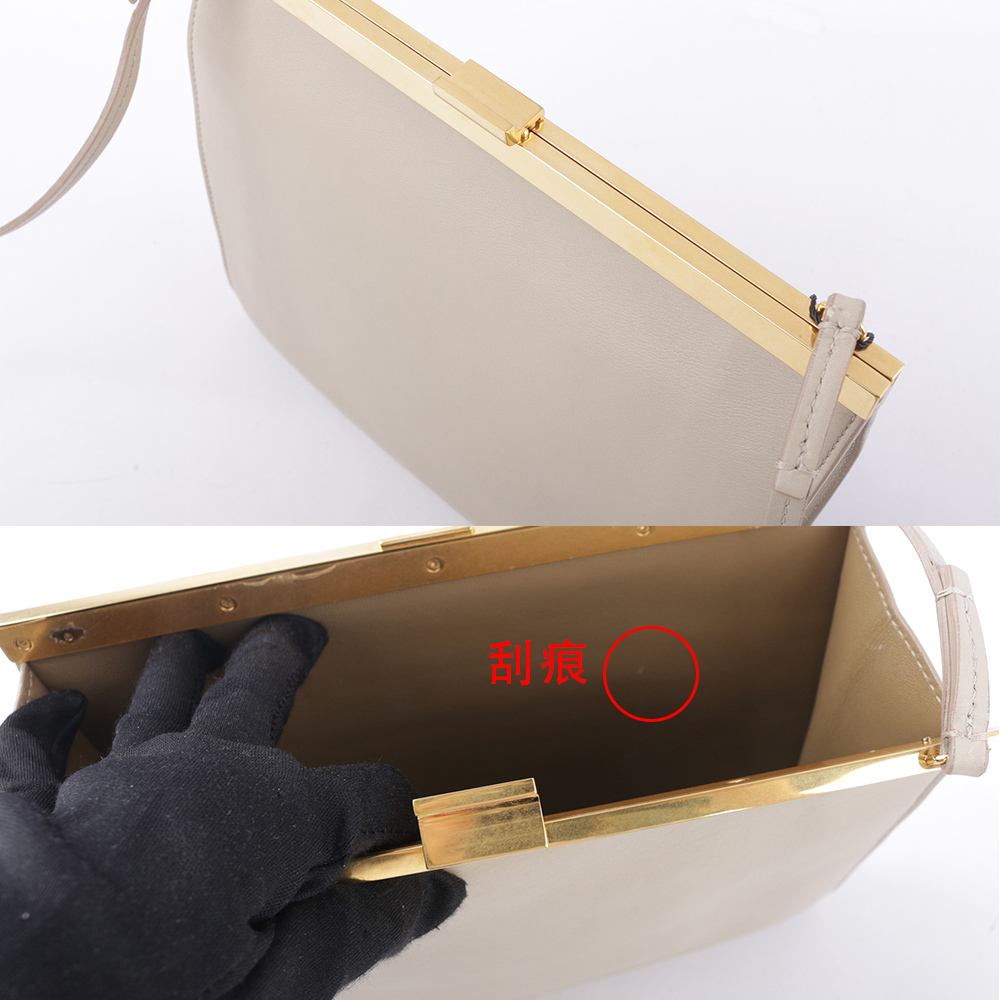 【CELINE】MINI CLASP小牛皮開釦斜背包(灰色)