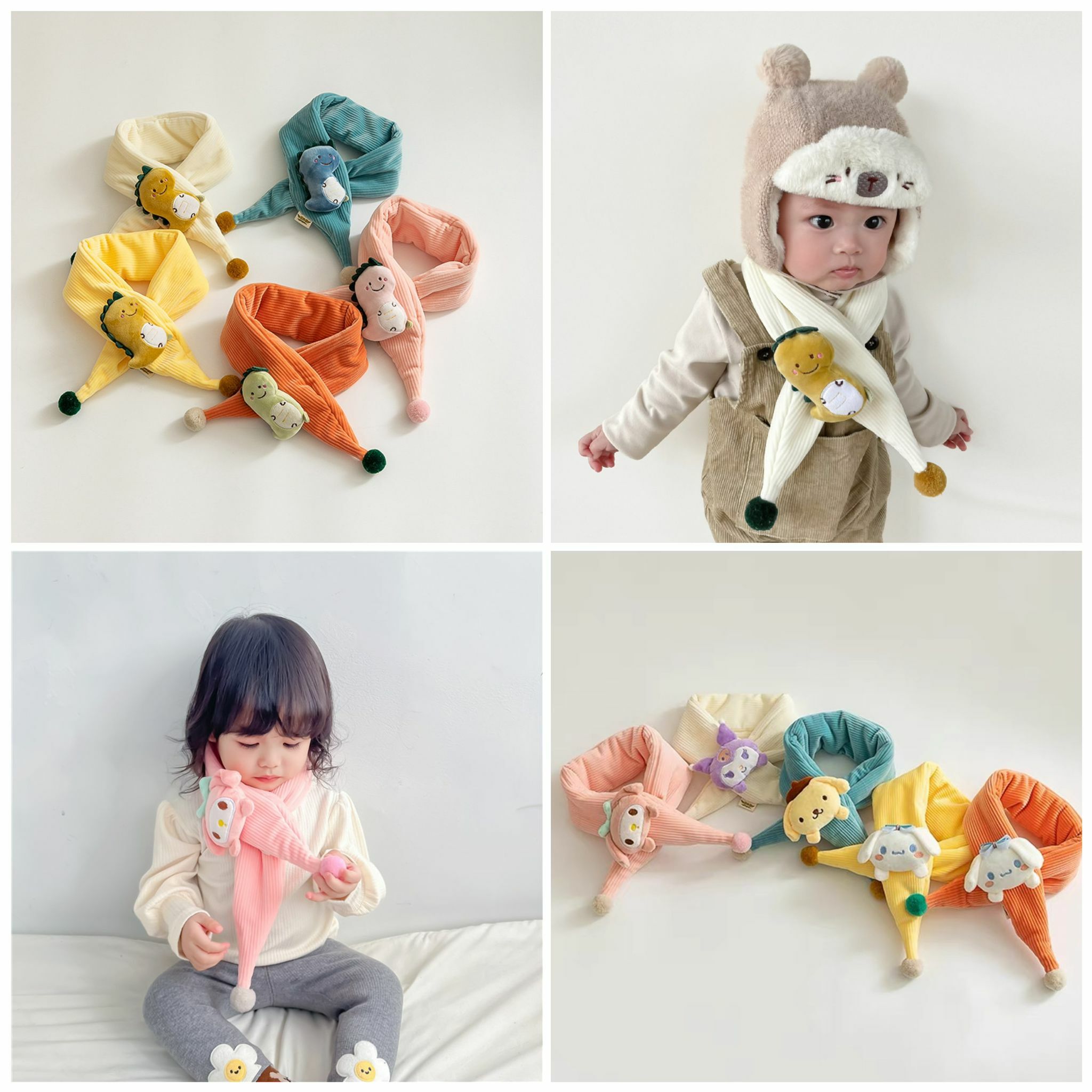 卡通棉絨質地防敏兒童圍巾-2301004