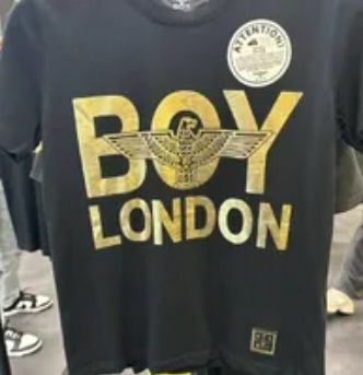 [S] BOYLONDON BIG PRINT EAGLE BOYLONDON T-SHIRT,BLACK/GOLD, B82TS1002U99 (SBB346)