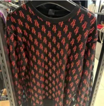 [S] BOYLONDON MONOGRAM SWEATSHIRT,BLACK RED, B21MT3023U95 (SBB350)