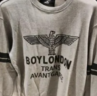 [S] BOYLONDON BIG EAGLE PRINT SWEATSHIRT,MELANGE/GREY, B83MT1111U87 (SBB351)