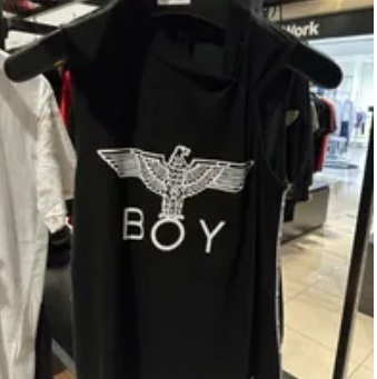 [S] BOYLONDON SUMMER STYLE TANK TOP,BLACK/WHITE, B72TPSL03F89 (SBB352)