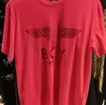 [S] BOYLONDON EMI OVER FIT LOGO T-SHIRT,RED, BC2TS3001U55 (SBB353)
