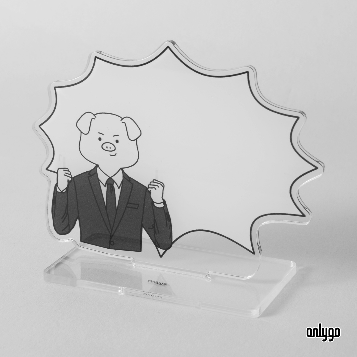 社畜イラスト アクリルメッセージボード（豚）