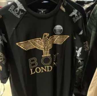 [S] BOYLONDON REFIT RAGLAN T-SHIRT,BLACK GOLD, B02TS1122U99 (SBB354)