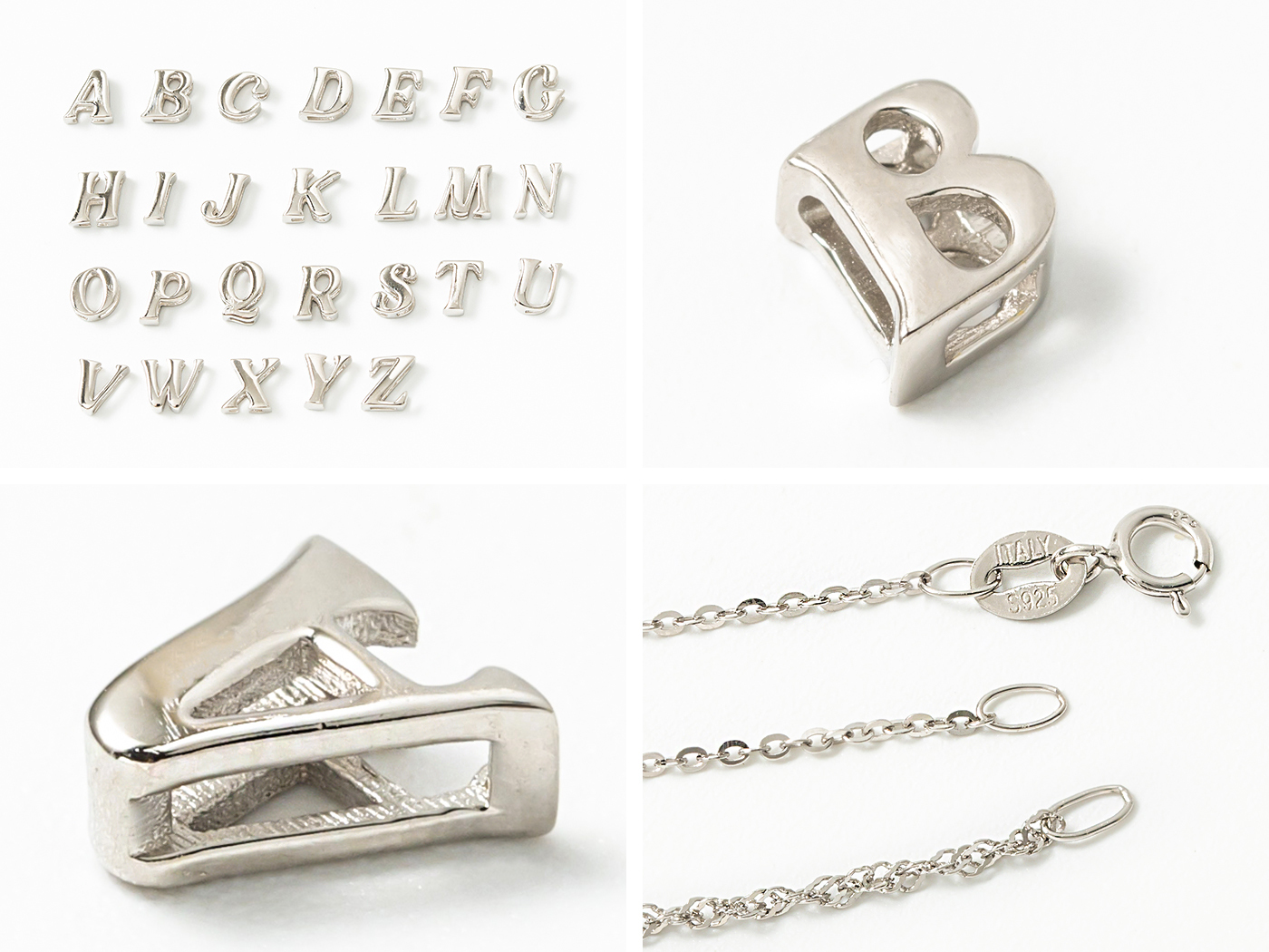 Bonny & Read 平價飾品- [純銀/設計款] 銀色字母幸運鎖骨鍊/ 26款