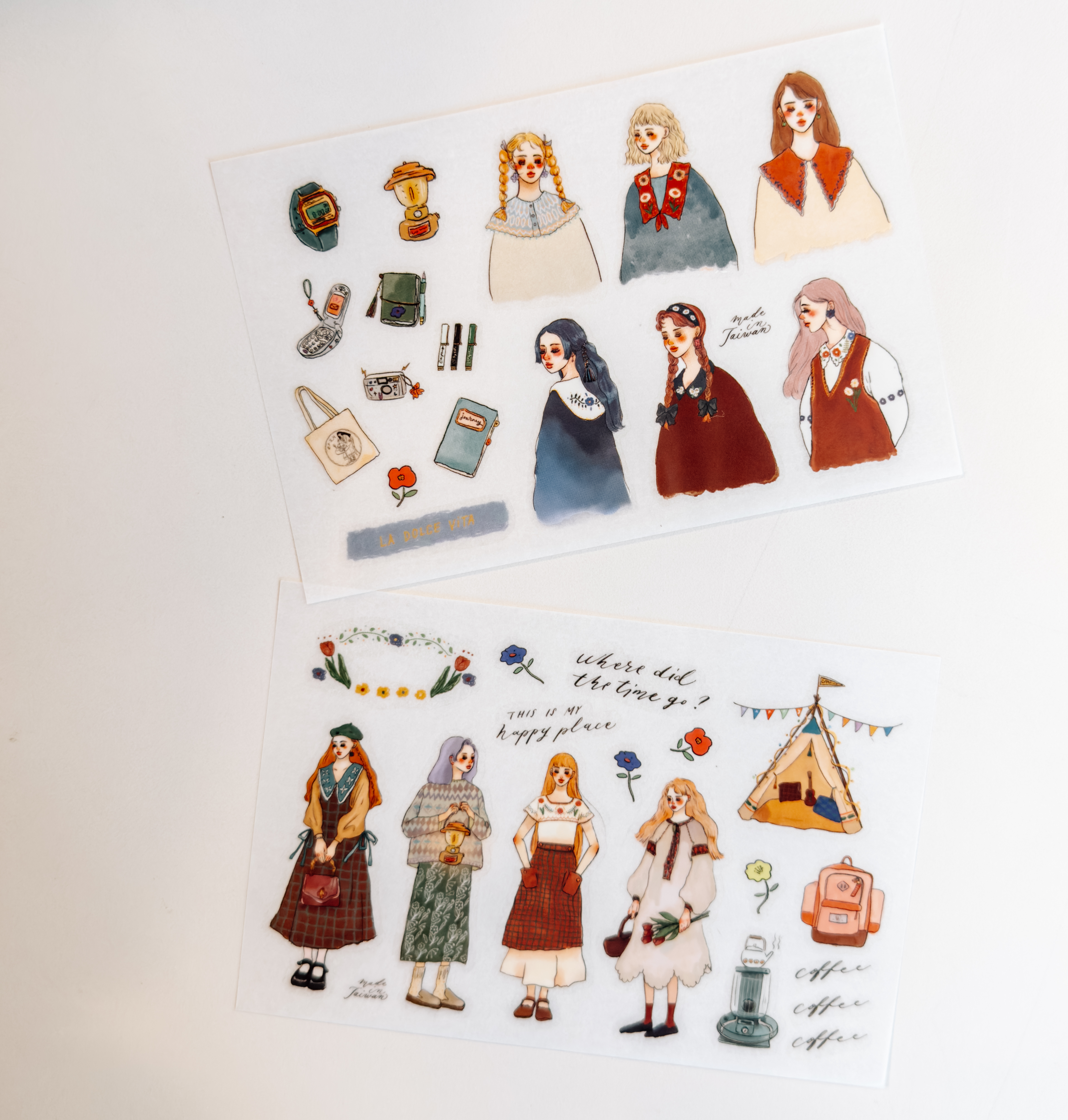 甜蜜的露營生活 轉印貼紙 2張一組｜甜蜜生活