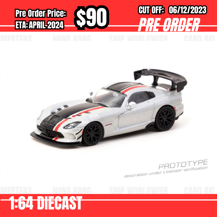 PO-$90 * Tarmac * 1:64 Dodge Viper ACR Extreme Silver Metallic [OD23/11]