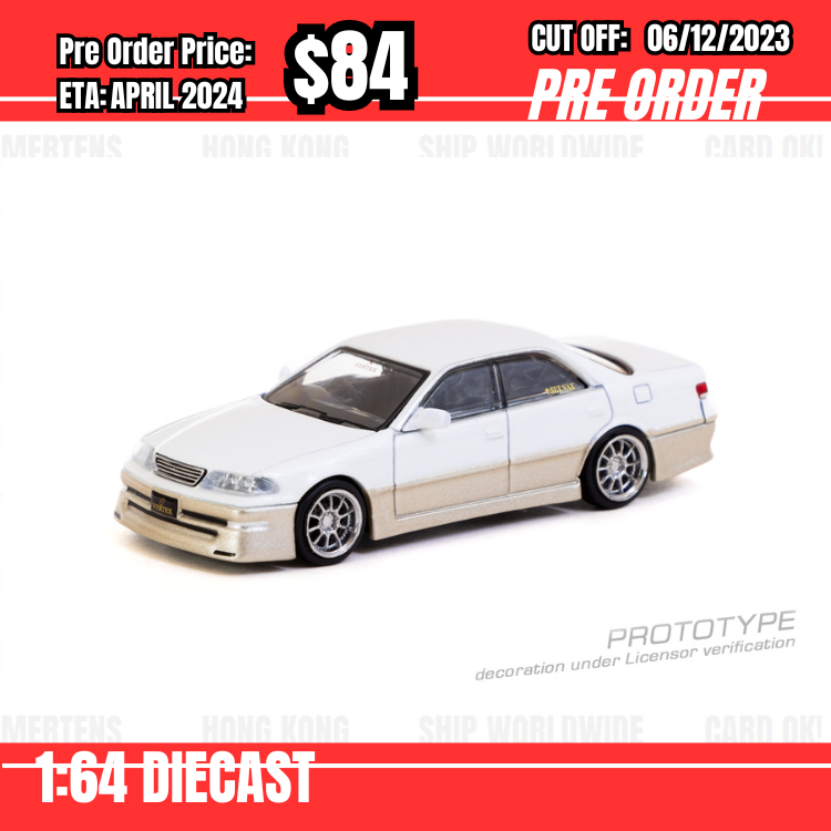 PO-$84 * Tarmac * 1:64 VERTEX Toyota Mark II JZX100 White Metallic Lamley Special Edition [OD23/11]